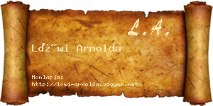 Löwi Arnolda névjegykártya